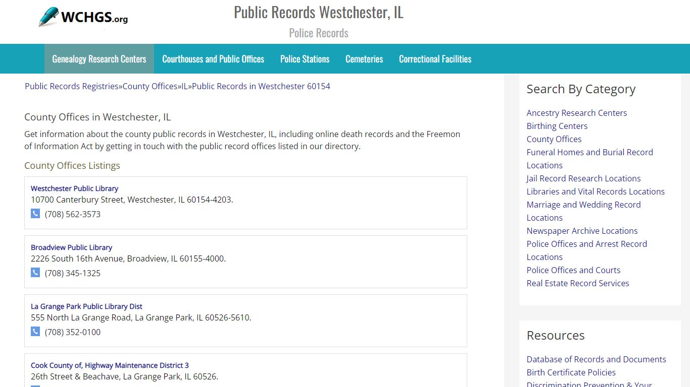 Public Records Westchester, IL - Police Records